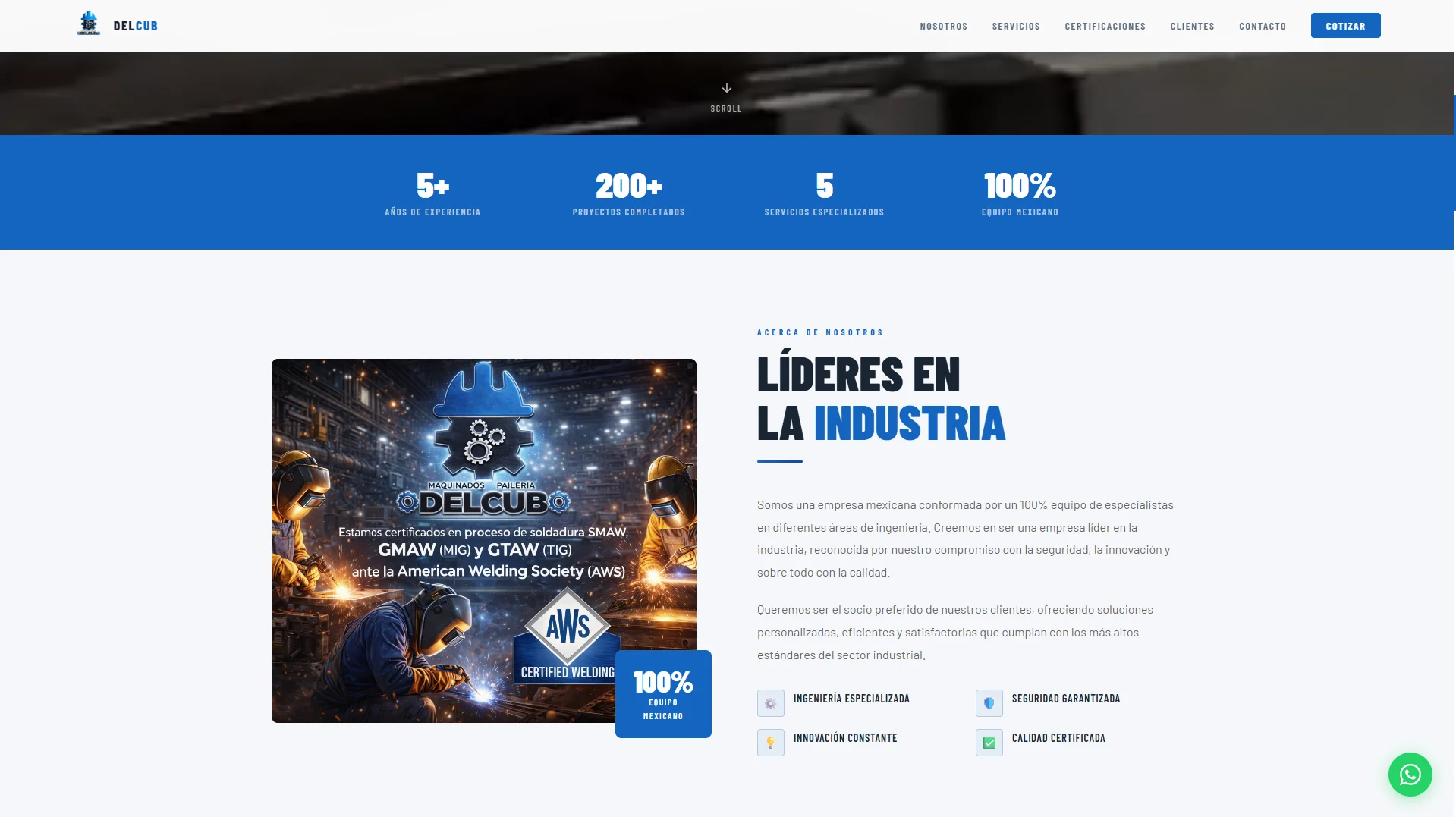 Captura de pantalla del sitio web delcub